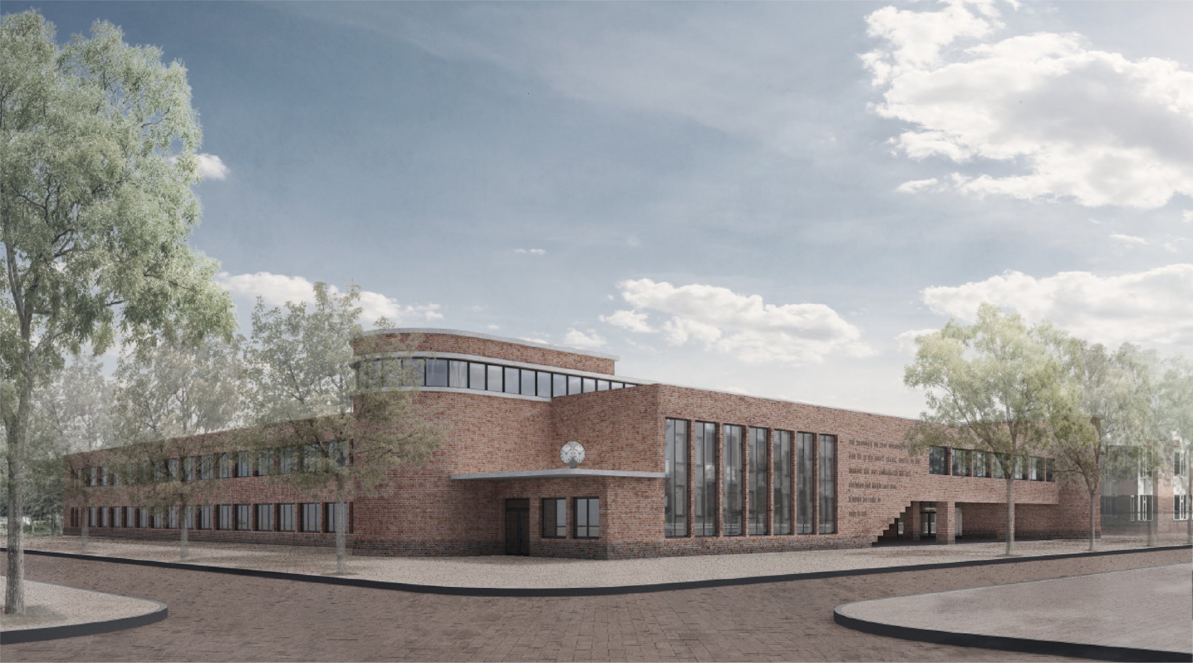 IJdoornschool Amsterdam – Außenvisualisierung der Backsteinschule